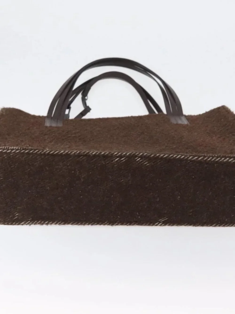 CHANEL Tote Bag Mouton Brown CC Auth bs32769